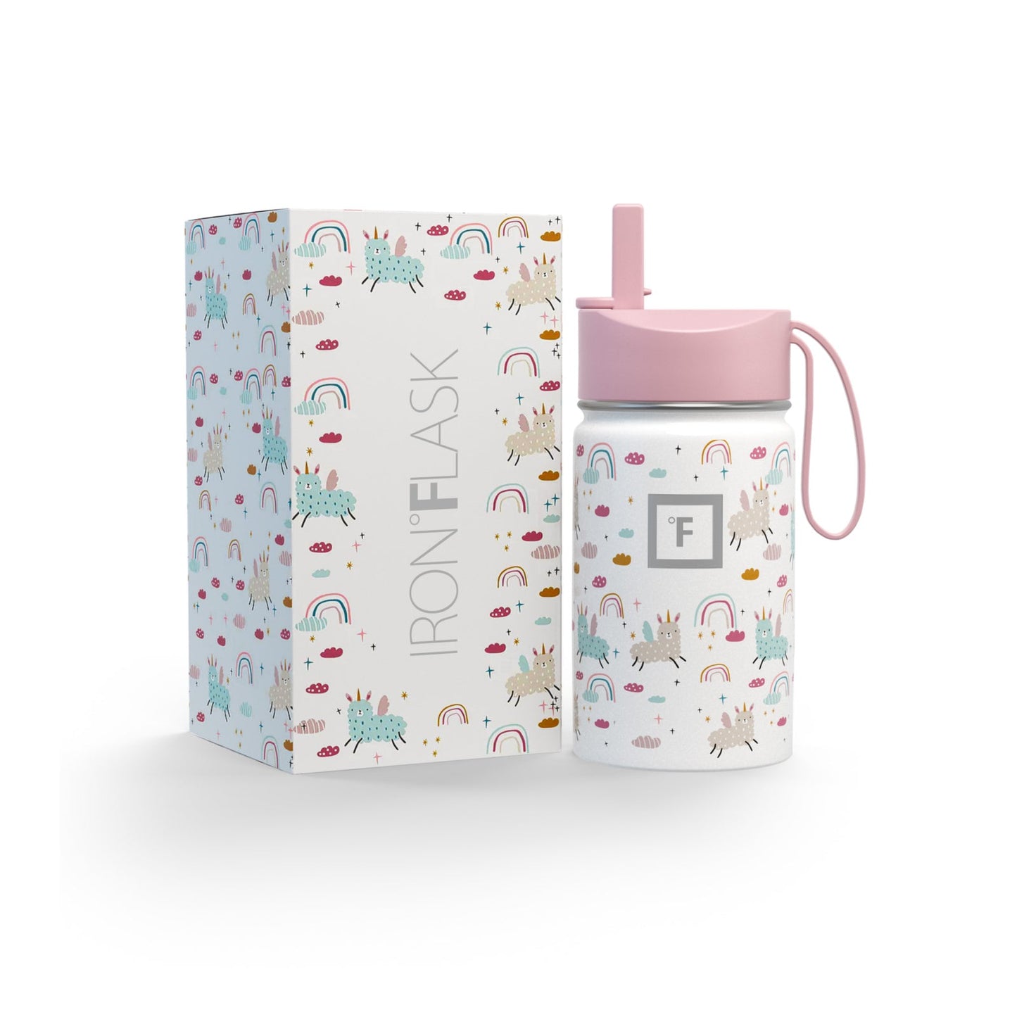 kids-water-bottle-a6 KC10ozBOXLOOK_LlamaRainbows.jpg